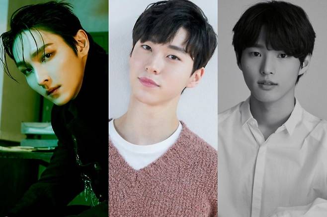 ▲ 주호, 김인성, 박태인(왼쪽부터). 제공| FNC엔터테인먼트, C9엔터테인먼트, YGX