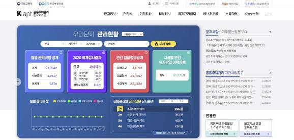 K-apt 홈페이지 캡처