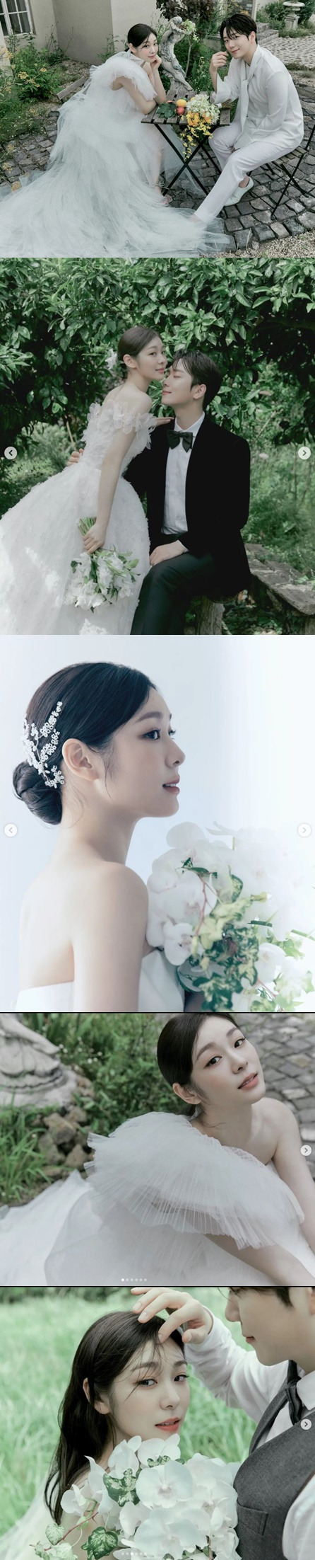 Kim Yuna posted a marriage ceremony with Forestella Ko Woo-rim on the 22nd.Kim Yuna and Ko Woo-rim met for the first time on the ice skating ice show celebration stage in 2018, and developed into a lover relationship and married for three years.In the marriage ceremony, only two close relatives and acquaintances attended and were held privately. The celebration was called by the members of Forestella.Kim Yuna not only has a shy skin with Ko Woo-rim, but also reveals the bride who was more beautiful than anyone else on the marriage ceremony, the marriage ceremony preparation, and the beautiful wedding ring of two people.Kim Yunas self-released marriage photo attracts more attention from fans who want the happiness of figure queen Kim Yuna.From the beautiful marriage picture to the marriage ceremony day photo, you can get a glimpse of the happiness of two people.Kim Yuna, who was born in 1990, is a Korean figure skater who won gold medals at the Vancouver 2010 Winter Olympics.Kim Yuna finished his career with a silver medal at the Sochi 2014 Winter Olympics and continued his activities through the 2018 Pyeongchang Winter Olympic Promotional Ambassador.The two set up a honeymoon home at Kim Yunas house in Heukseok-dong.