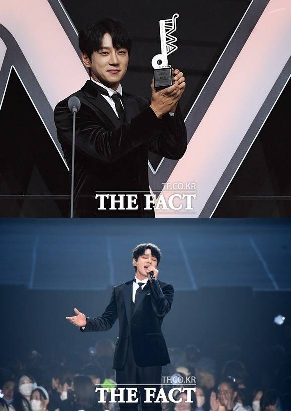 황치열은 '2022 TMA'를 통해 팬앤스타 최다득표 개인부문을 3년 연속 수상하면서 팬들의 뜨거운 성원을 증명했다. /배정한 남용희 기자
