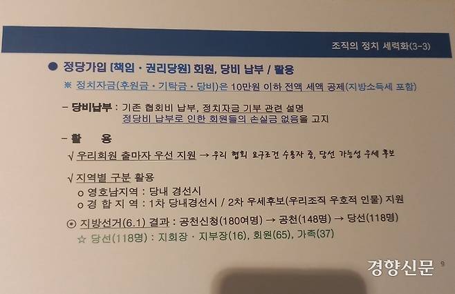 한국외식업중앙회가 작성한 ‘1인 1당 갖기 운동’ 파워포인트 문서. 윤기은 기자
