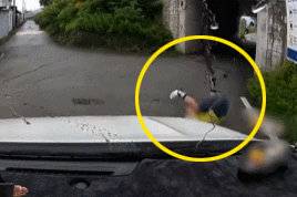 자전거 사고장면. 영상=유튜브 한문철TV 캡처