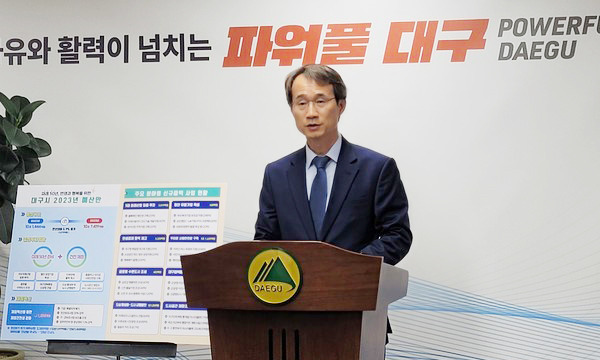 27일 김종한 대구시 행정부시장이 2023년도 예산안을 설명하고 있다. 김덕용 기자