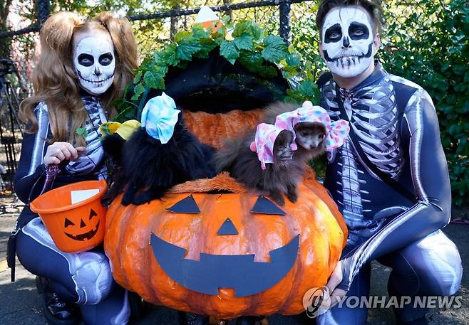 핼러윈 의상을 입은 미국인들 [AFP 연합뉴스 자료사진. 재판매 및 DB 금지]