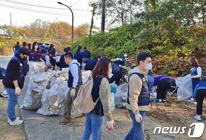 국경없는 수의사회는 30일 경기 용인시의 한 사설 동물보호소에서 올해 마지막 정기봉사를 진행했다.(국경없는 수의사회 제공) ⓒ 뉴스1