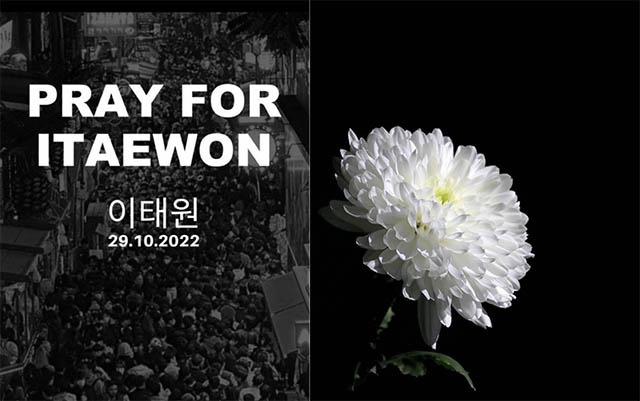 아나운서 손미나가 자신이 인스타그램에 '프레이 포 이태원(PRAY FOR ITAEWON)'이라는 글귀가 적힌 추모 포스터를 올리는 등 이태원 참사에 대해 애도를 표했다. /손미나 인스타그램, 이민정 인스타그램(사진 오른쪽)