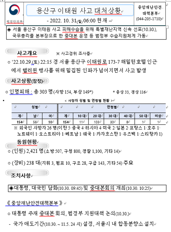 최근 유포되고 있는 악성문서 캡처. 국가안보실 제공