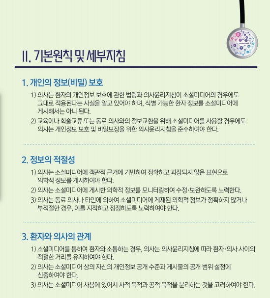 ▲대한의사협회의 소셜미디어 사용 가이드라인.