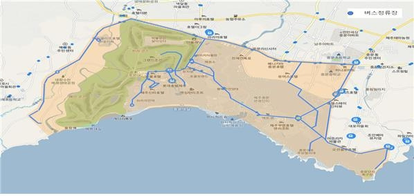 제주도 중문관광단지 자율주행차 노선 [국토교통부 제공. 재판매 및 DB 금지]