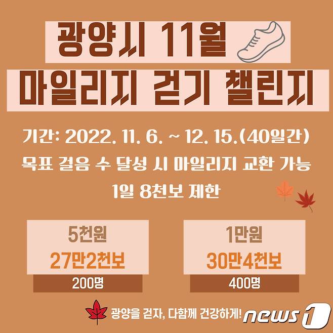 11월 워크온 걷기 챌린지' 포스터