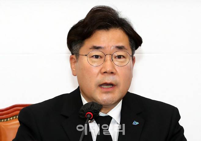 박찬대 더불어민주당 용산이태원참사 대책본부장이 6일 서울 여의도 국회에서 열린 용산이태원참사 대책본부 기자회견에서 발언하고 있다.(사진=방인권 기자)