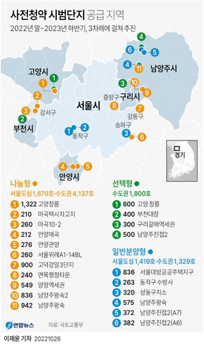 공공분양 사전청약 공급지역. <사진=연합뉴스>