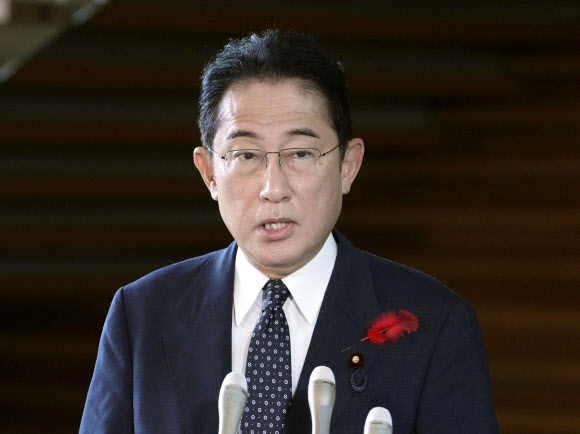 기시다 후미오 일본 총리. 2022.10.4 교도 로이터 연합뉴스