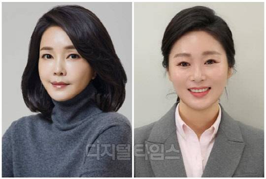 윤석열 대통령 부인 김건희 여사(왼쪽)와 이경 더불어민주당 상근부대변인. <디지털타임스 DB, 대통령실 제공>