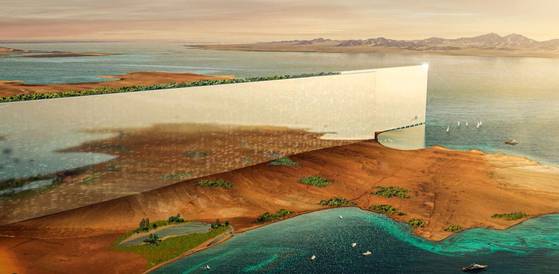 An image of The Line, a residential area of the NEOM city [SCREEN CAPTURE]