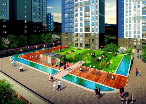 원주역 무실 더 포레 프레스티 단지 내 광장