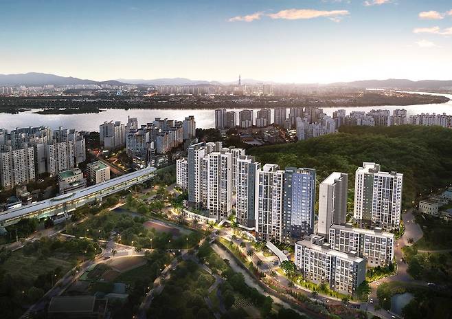 도심역 한양수자인 리버파인 조감도. /사진제공=한양