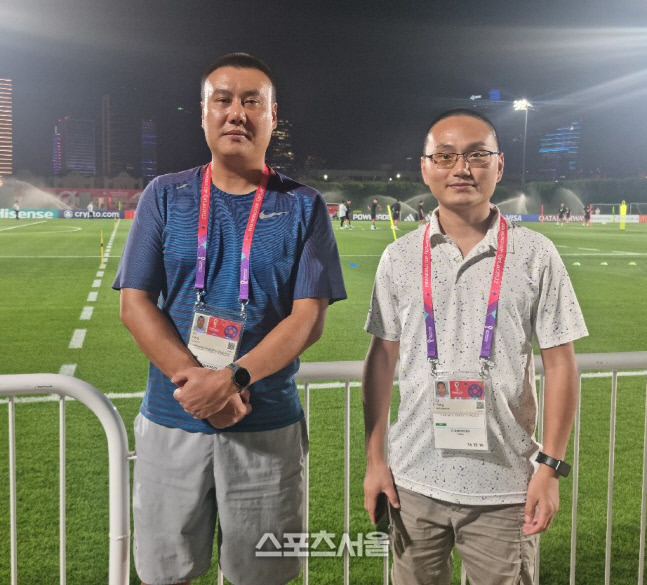 중국 축구 관계자들이 카타르 도하 알 에글라 트레이닝 센터를 찾았다. 도하 | 박준범기자