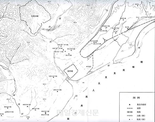 <사진> 집안시 고구려 유적 지도  (『집안고구려왕릉』, 길림성문물고고연구소?집안시박물관)