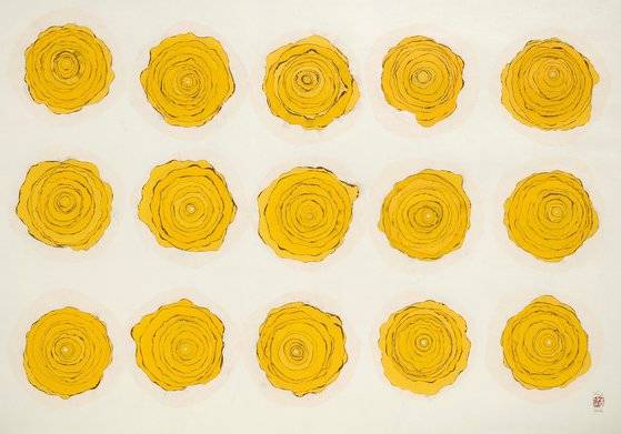 김민정, Vuoto nel Pieno, 2006,  Mixed media on mulberry Hanji paper, 97 x 154 cm. 사진 크리스티