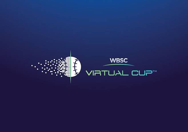 스크린야구 브랜드 스트라이크존을 운영하고 있는 뉴딘콘텐츠와 '세계야구소프트볼연맹(WBSC)'이 개최한 WBSC 버추얼컵 2022의 로고./뉴딘콘텐츠