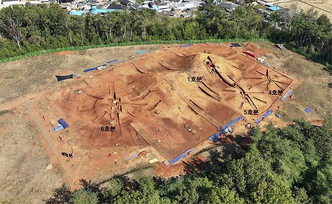 함평 마산리 표산고분군 조사지역 전경. (국립나주문화재연구소 제공)