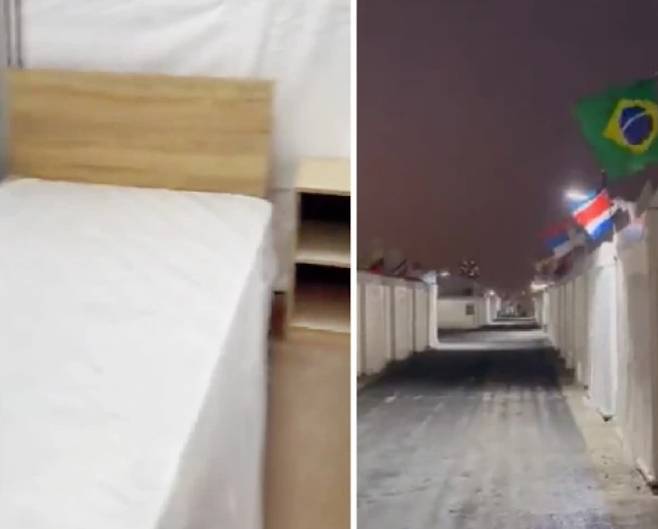 카타르 월드컵이 개막한 가운데 하루 28만원 상당 현지 숙박시설의 열악한 모습이 공개됐다./사진=트위터