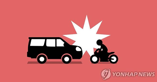 승합차 - 오토바이 교통사고 (PG) [권도윤 제작] 일러스트