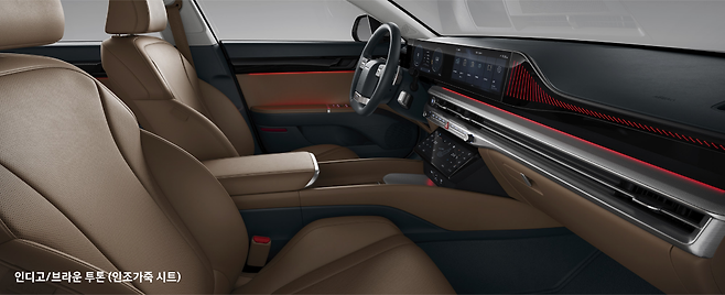 프리미엄 - 인디고/브라운 투톤 - 인조가죽/패드 프린트 내장재 (이미지)