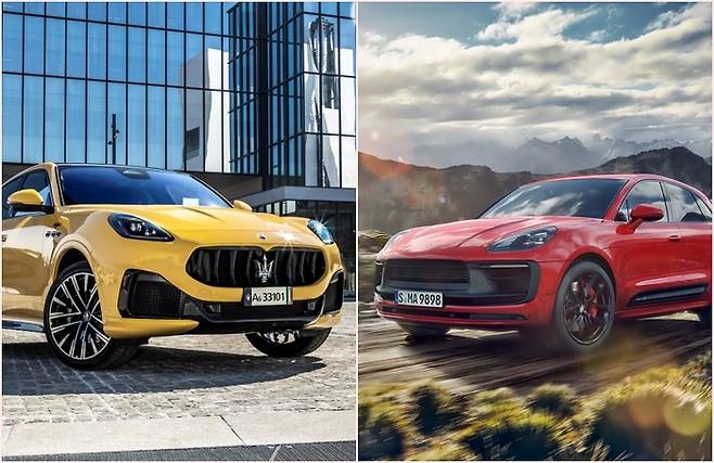 그레칼레(왼쪽)와 마칸 [사진출처=마세라티, 포르쉐]