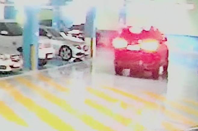 추돌 전 브레이크 등이 들어와 있다. 제보자 제공