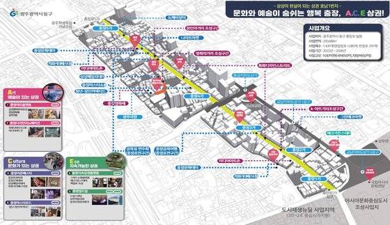 충장상권 르네상스 사업 계획도. 광주 동구