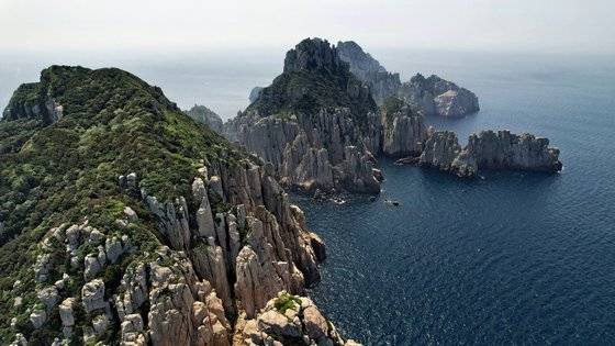 하늘에서 본 백도의 모습. 국립공원을지키는시민의모임