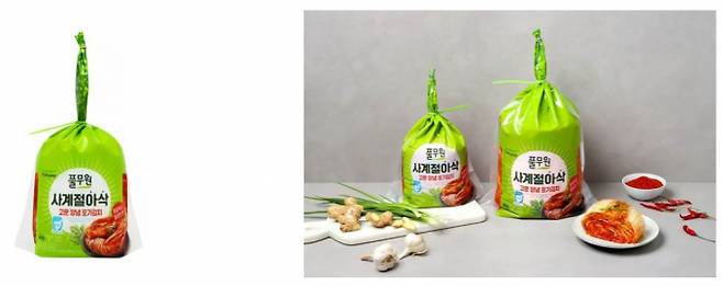 풀무원식품이 국산 재료를 곱게 간 양념으로 만든 '사계절 아삭 고운 양념 포기김치'를 출시했다. (풀무원 제공)