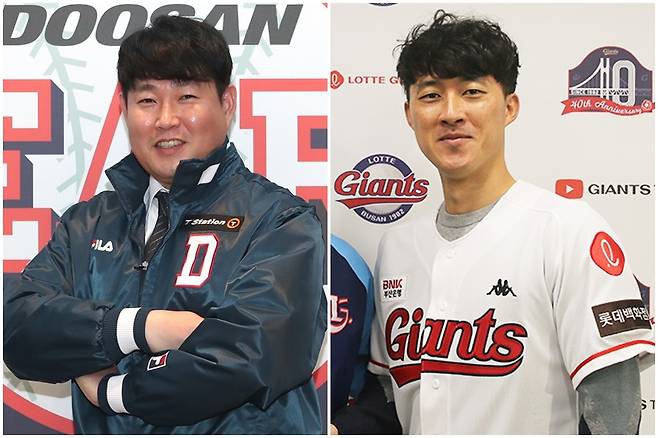 ▲ 두산 베어스 양의지(왼쪽)와 롯데 자이언츠 노진혁. ⓒ 두산 베어스/롯데 자이언츠