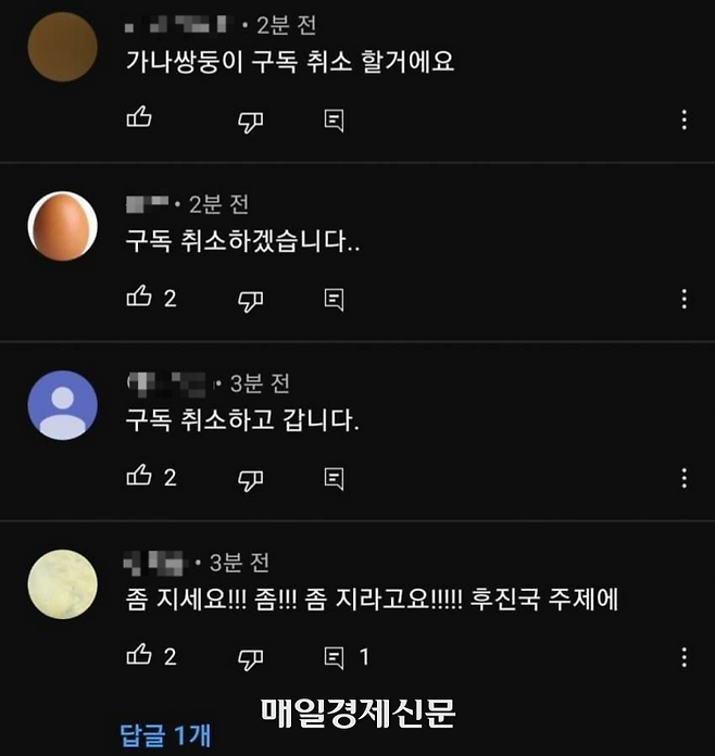 29일 한국과 가나의 월드컵 경기 이후 유튜버 ‘가나쌍둥이’의 SNS에 악성 댓글이 달리고 있다. <사진=유튜브 가나쌍둥이 캡처>