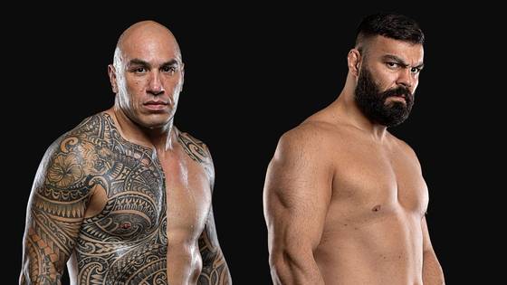 비급 전 챔피언 브랜던 베라(왼쪽), 세계레슬링선수권 그레코로만형 금메달리스트 아미르 알리아크바리.(사진=원챔피언십)