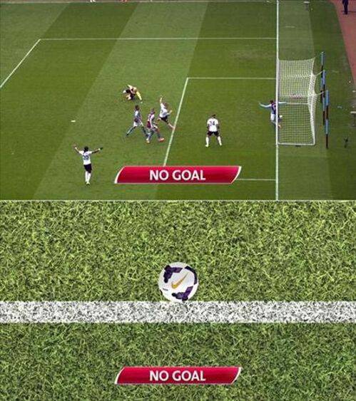 공이 골대 안으로 들어간 것처럼 보이지만 노골이 선언된 순간이다. 공 일부가 골라인에 닿여있기 때문이다. /온라인 커뮤니티