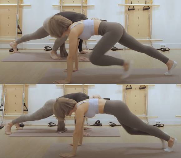 유튜버 '심으뜸'과 '김계란'이 슬로우버피 챌린지를 하는 모습. [사진=유튜브 '힙으뜸' 캡처]