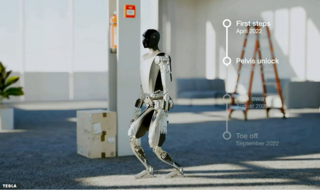 테슬라가 개발 중인 이족보행 로봇 옵티머스. 테슬라 홈페이지