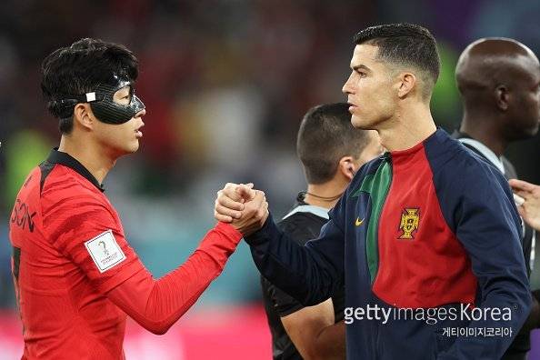 손흥민(왼쪽), 크리스티아누 호날두. 사진=게티이미지코리아
