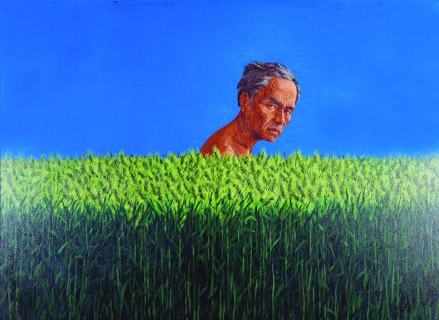 민중미술 초기의 대표작인 '보리밭'(1983, 캔버스에 유채, 94×140㎝). 국립현대미술관 제공