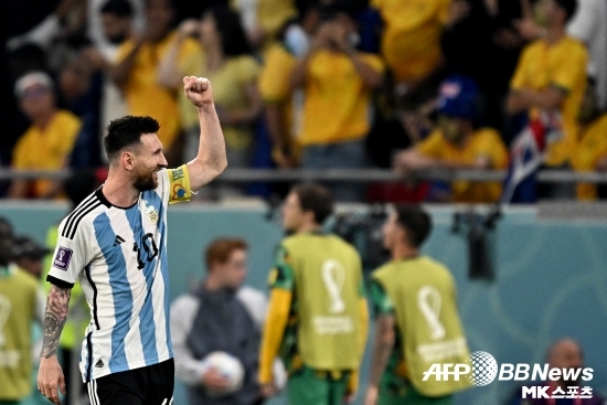아르헨티나 메시는 4일 호주와의 월드컵 16강 전반 선취 득점을 기록했다. 사진=ⓒAFPBBNews = News1