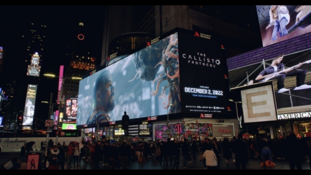 미국 뉴욕 타임스스퀘어 전광판의 칼리스토 프로토콜 광고. 사진 제공=크래프톤