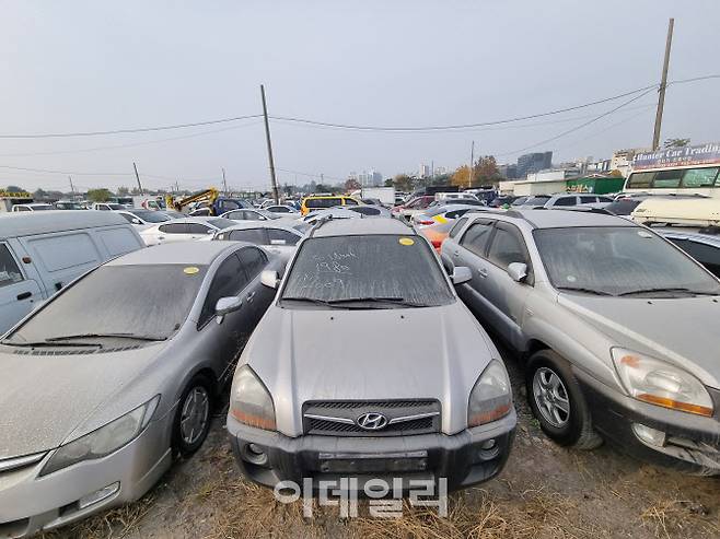 인천 송도유원지 내 수출 중고차 단지 (사진=손의연기자)