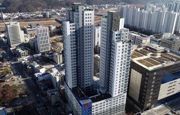 유성 사이언스타운 아파트 전경.