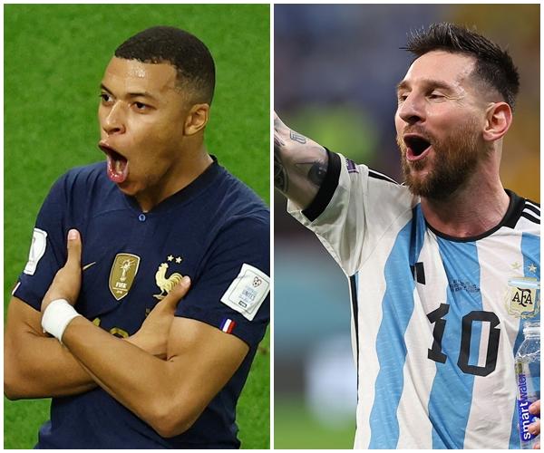 2022 카타르 월드컵 득점왕을 노리는 프랑스 킬리안 음바페(왼쪽)와 아르헨티나 리오넬 메시. 로이터 연합뉴스
