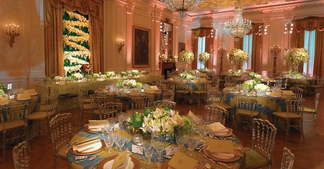 백악관의 국빈 만찬장. 최근 이곳에서 조 바이든 행정부 들어 처음으로 만찬이 열렸다. 백악관 홈페이지