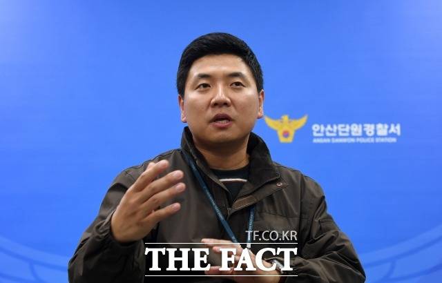 김영주 안산단원경찰서 사이버수사팀 수사관(경장)이 안산 단원경찰서에서 더팩트 취재진과 인터뷰를 갖고 있다./안산=임영무 기자
