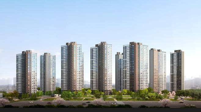 단지 조감도. 두산건설 제공